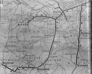 c.1903 C. & SW train lines map.