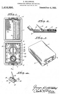 George Hollinwood's patent filed for the Sunwatch on Apr 20, 1921. Found in Google's Patent database.