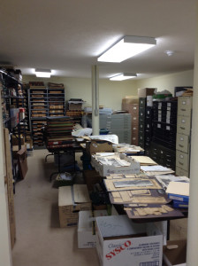 Interior of the Parker Documents Vault at the Wayne County Historical Society.