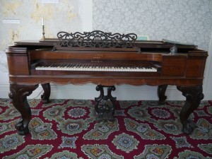 This rosewood Bradbury Square Grand Piano was likely built between 1854-1858.