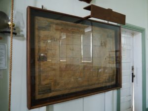 John Lechot's 1856 Bakers Map hanging in the Little Red Schoolhouse.