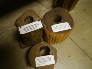 Some of Wooster's original wood water transportation pipes.