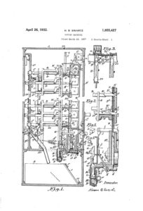 Hiram B. Swartz's 1932 voting machine patent can be found on patents.google.com